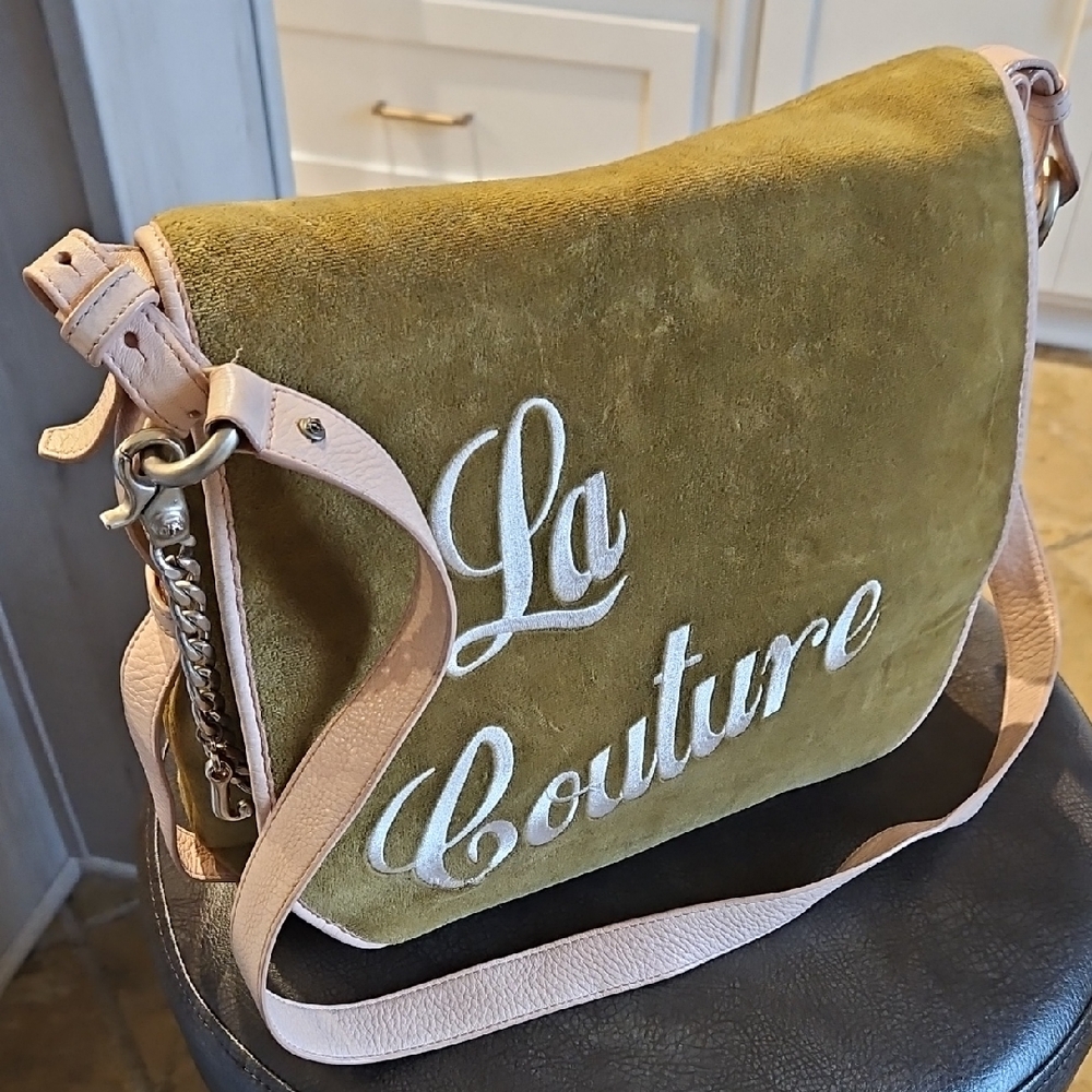 Juicy Couture Olive and Pink Crossbody Bag Messenger Bag - Picture 2 of 16